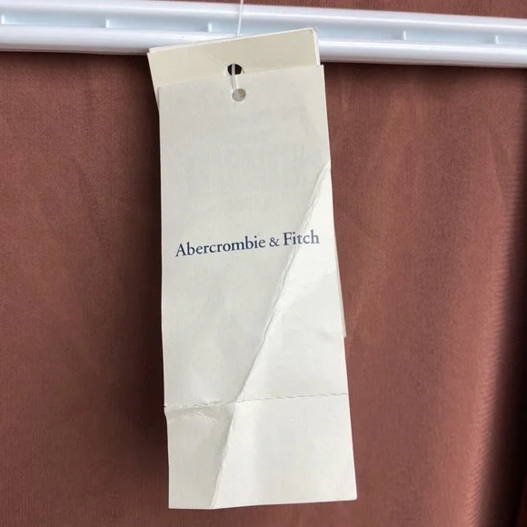 Abercrombie & Fitch Pleated Front Wrap Curve Front Long Sleeve Dress Sz Large P - Picture 17 of 17